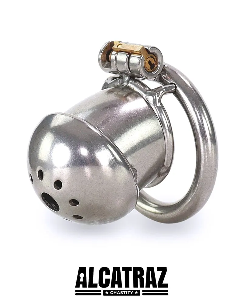 3412AR-SIS      Tiny Sissy Hussy Cock Cap Locking Steel Chastity Cock Cage