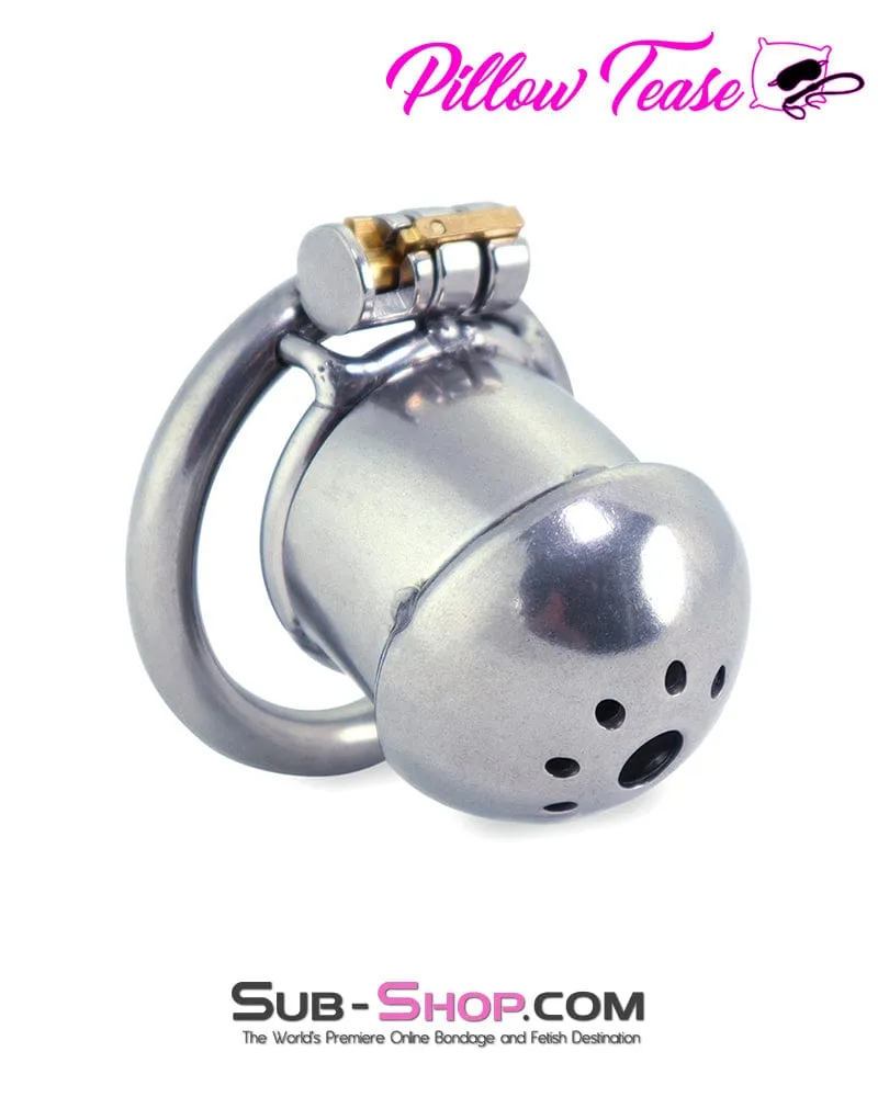 3412AR-SIS      Tiny Sissy Hussy Cock Cap Locking Steel Chastity Cock Cage