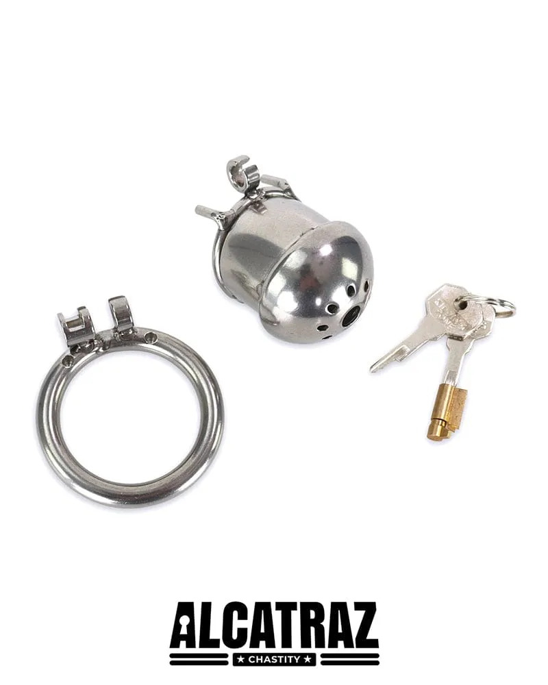 3412AR      Tiny Cock Cap Locking Steel Chastity Cock Cage