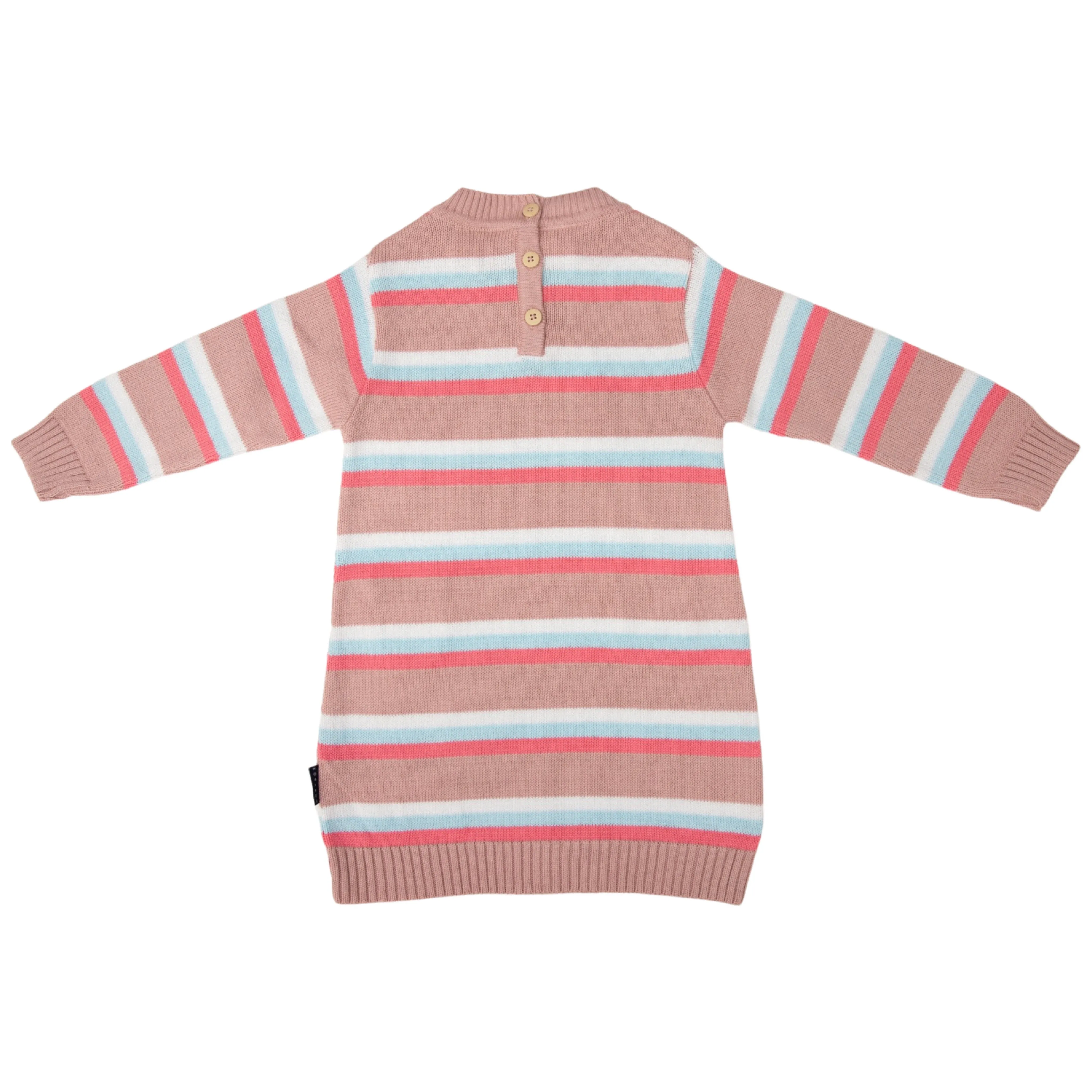 A-Line Striped Knit Dress - Dusty Pink