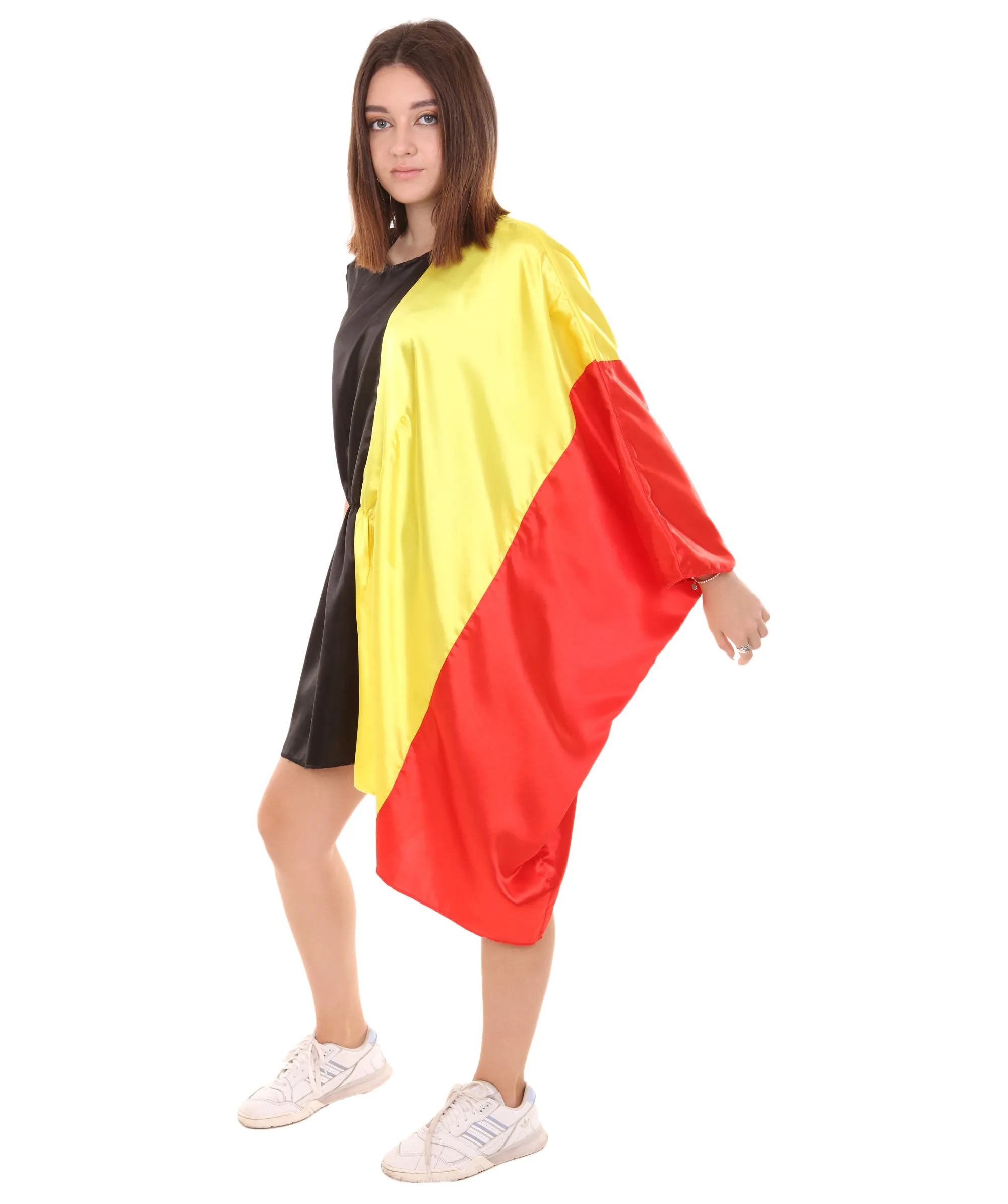 Adult Women's Celebratory Belgian Flag Dress Costume | Patriotic Cosplay Costume