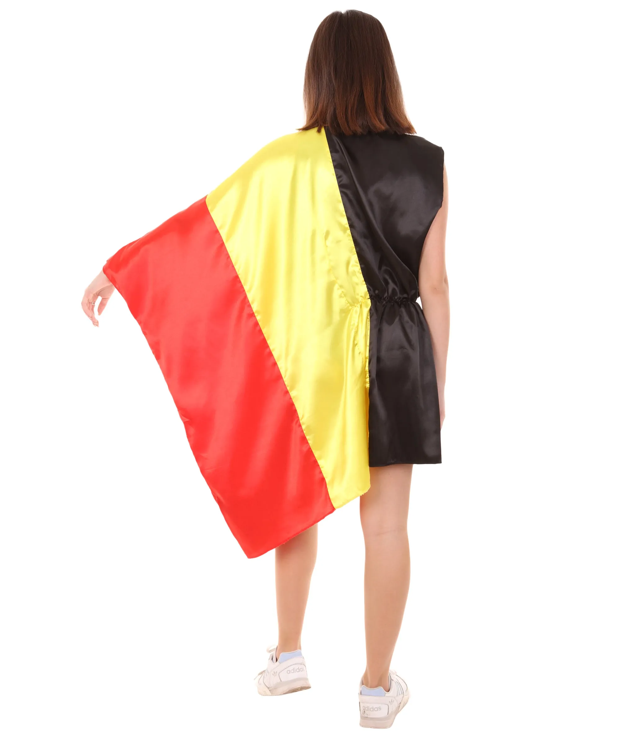 Adult Women's Celebratory Belgian Flag Dress Costume | Patriotic Cosplay Costume