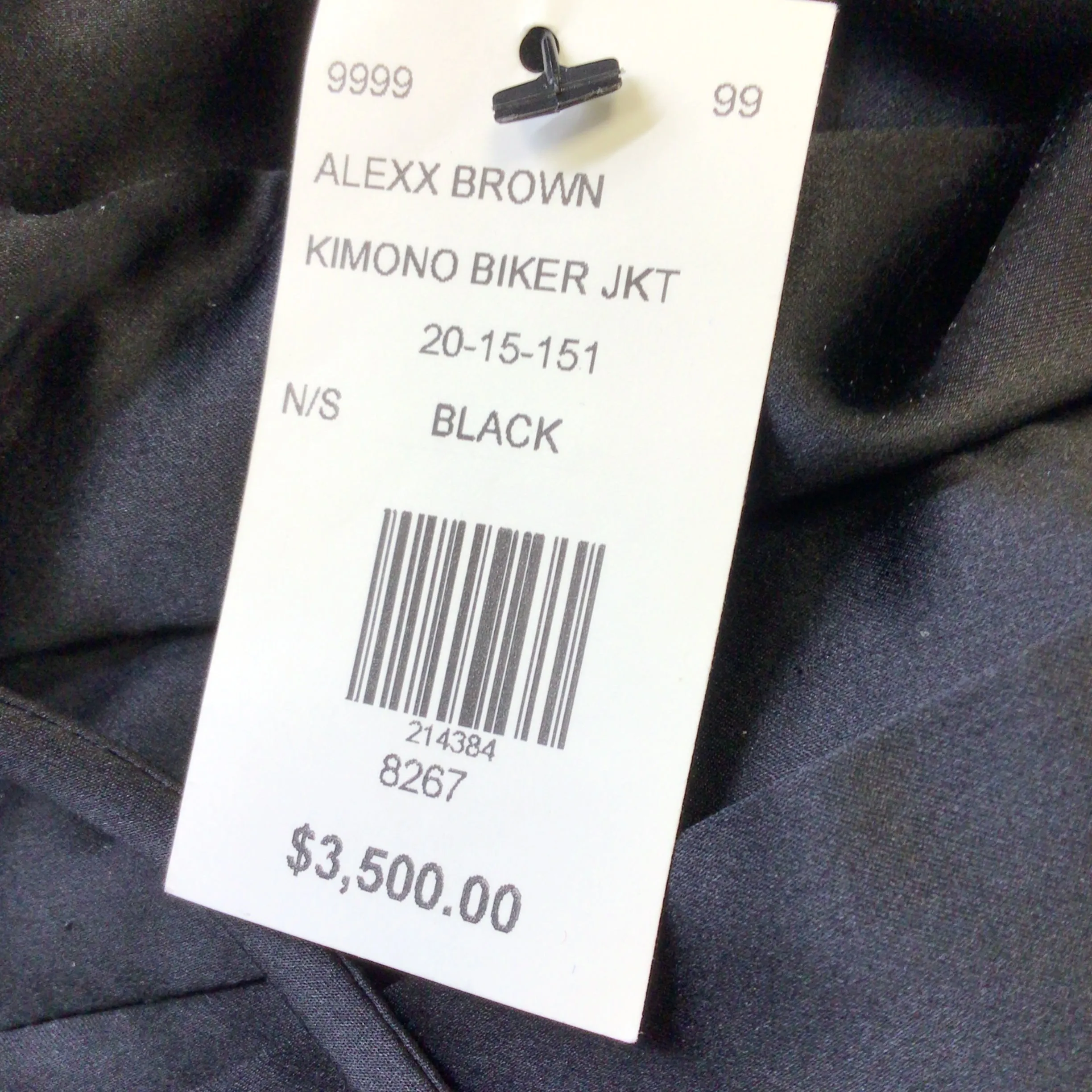 Alexx Brown Black Silk Kimono Biker Jacket