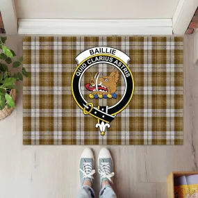 Baillie Dress Tartan Door Mat with Family Crest