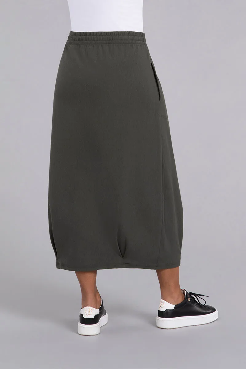 Bamboo Fleece Pleat Hem Skirt | Raven