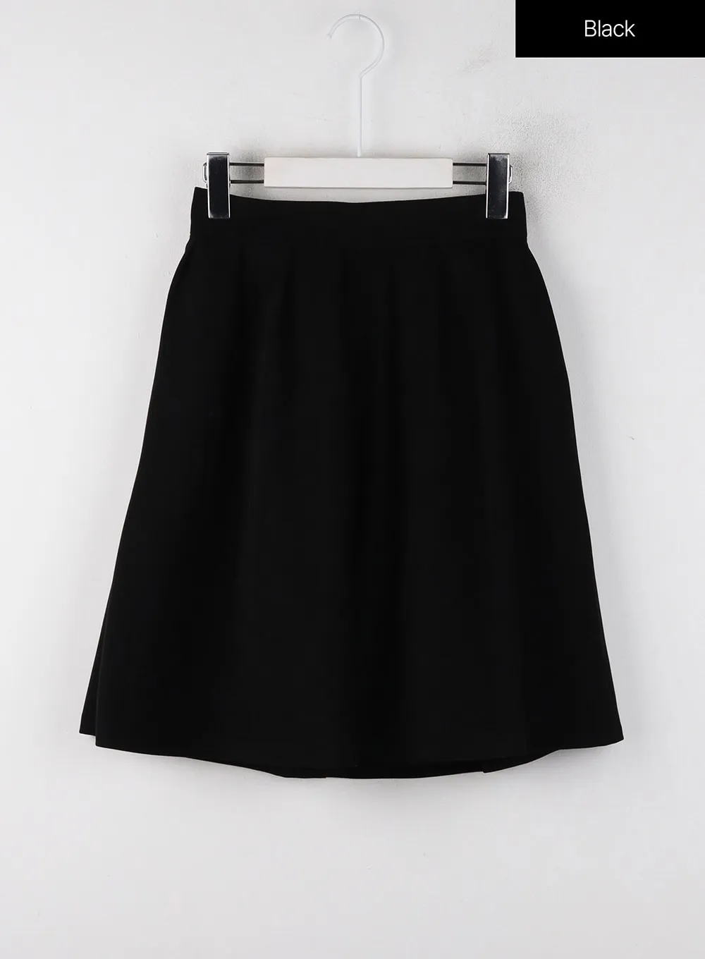 Banding Pleated Mid-Skirt OJ405