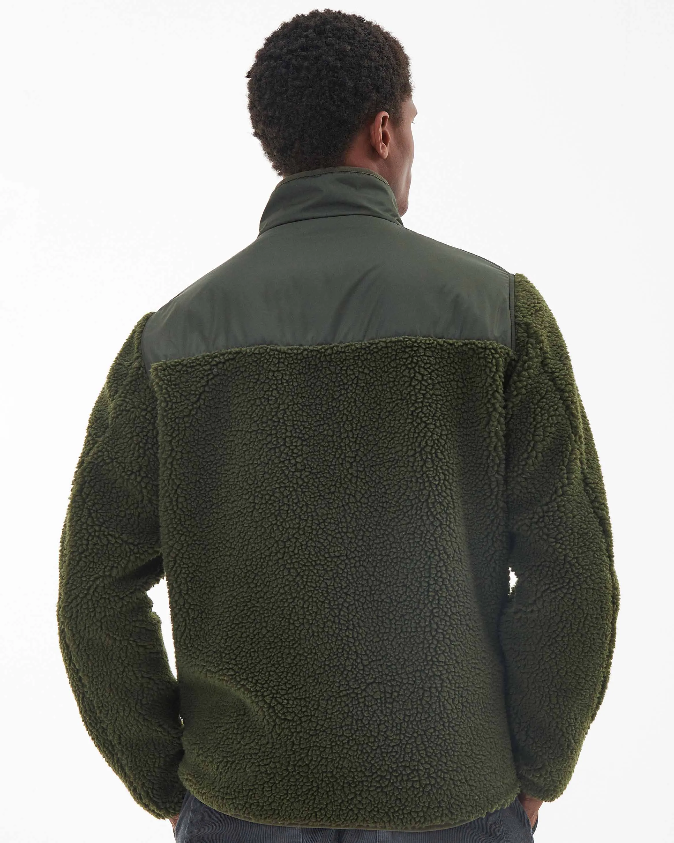 Barbour Hobson Fleece Jacket - Olive Green