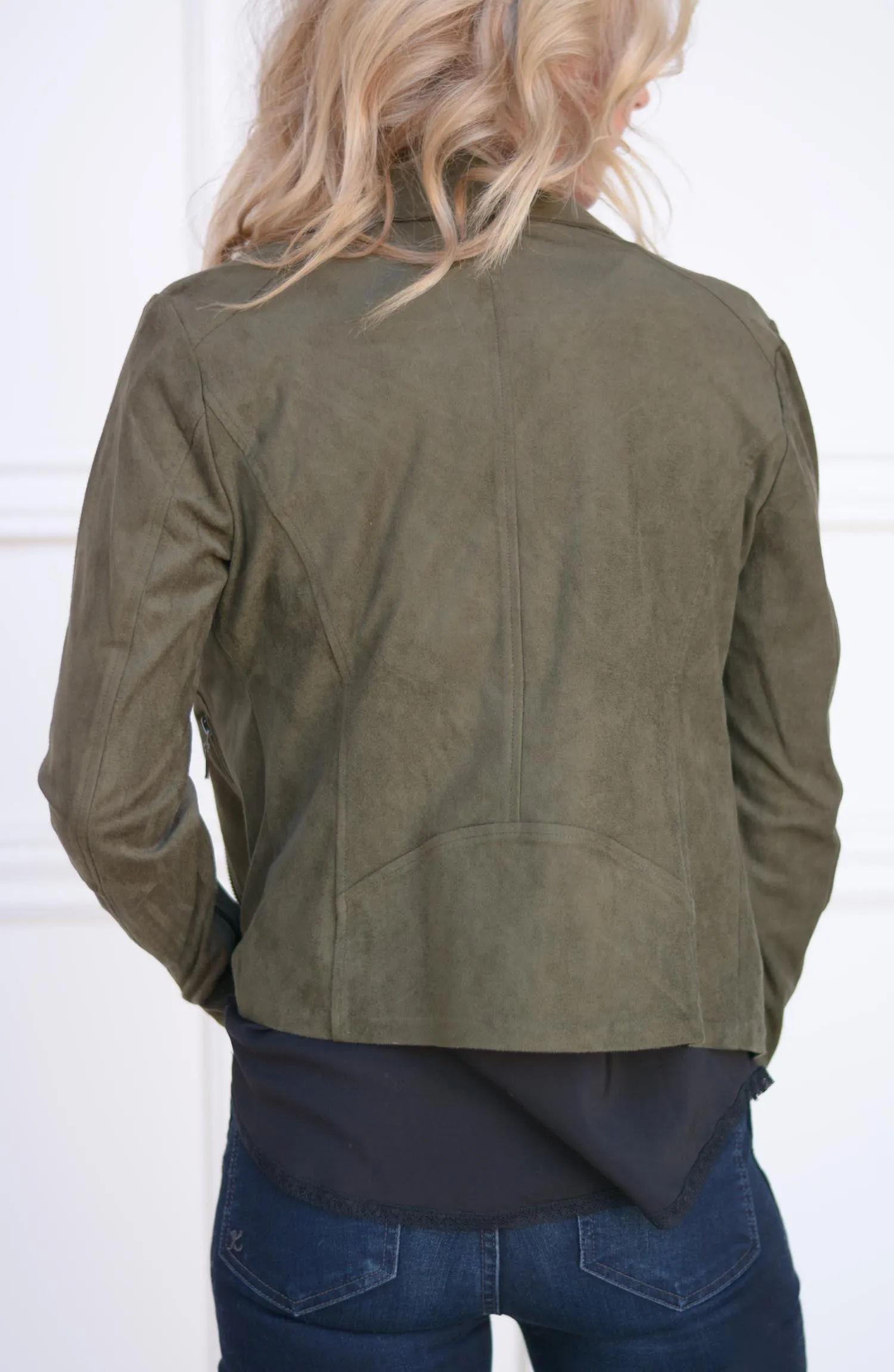 Bea Faux Suede Moto Jacket