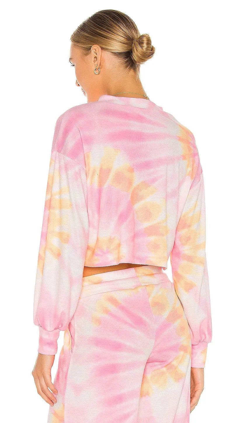 Beach Riot Ava Sweatshirt Sunrise Tie Dye