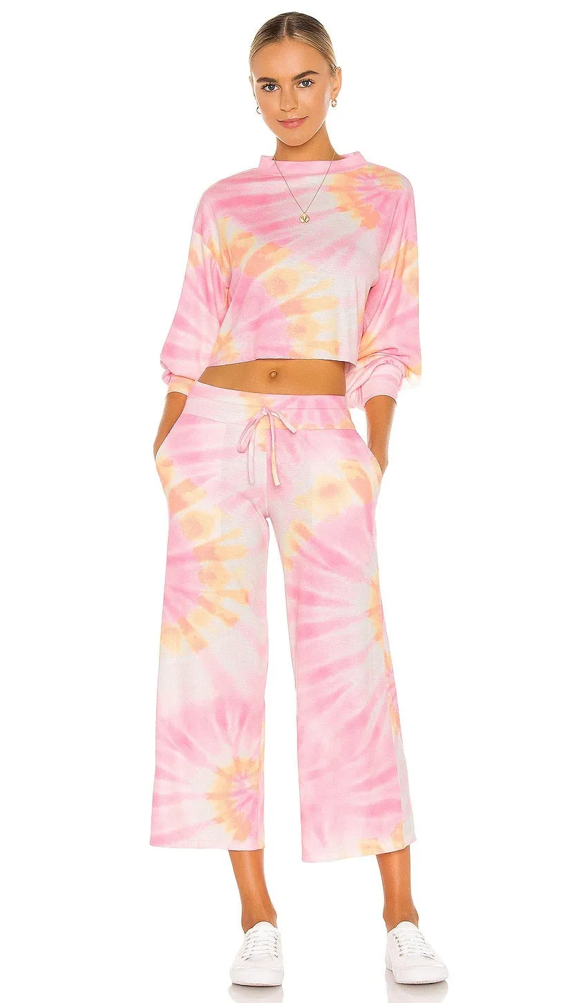 Beach Riot Ava Sweatshirt Sunrise Tie Dye