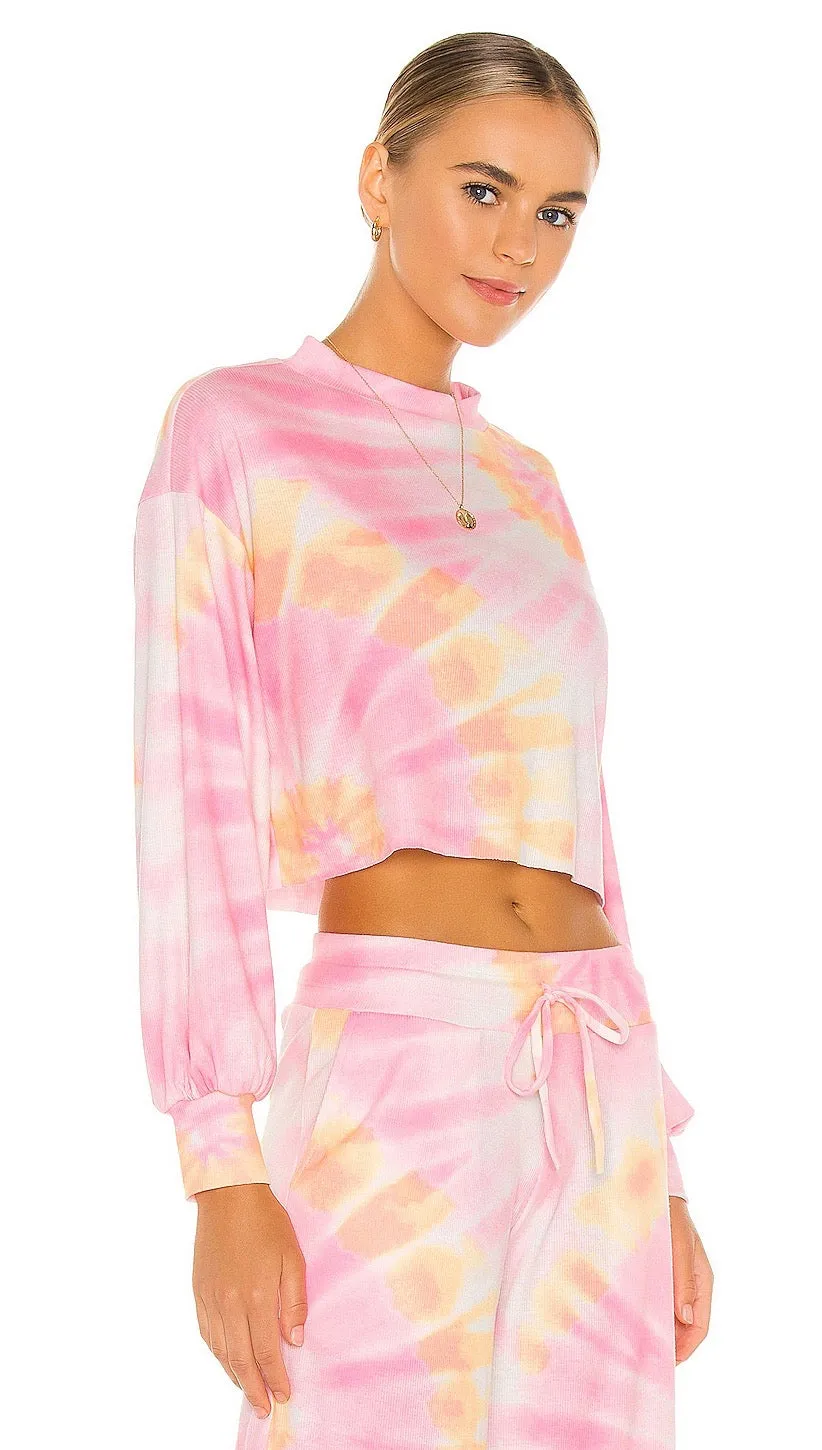 Beach Riot Ava Sweatshirt Sunrise Tie Dye