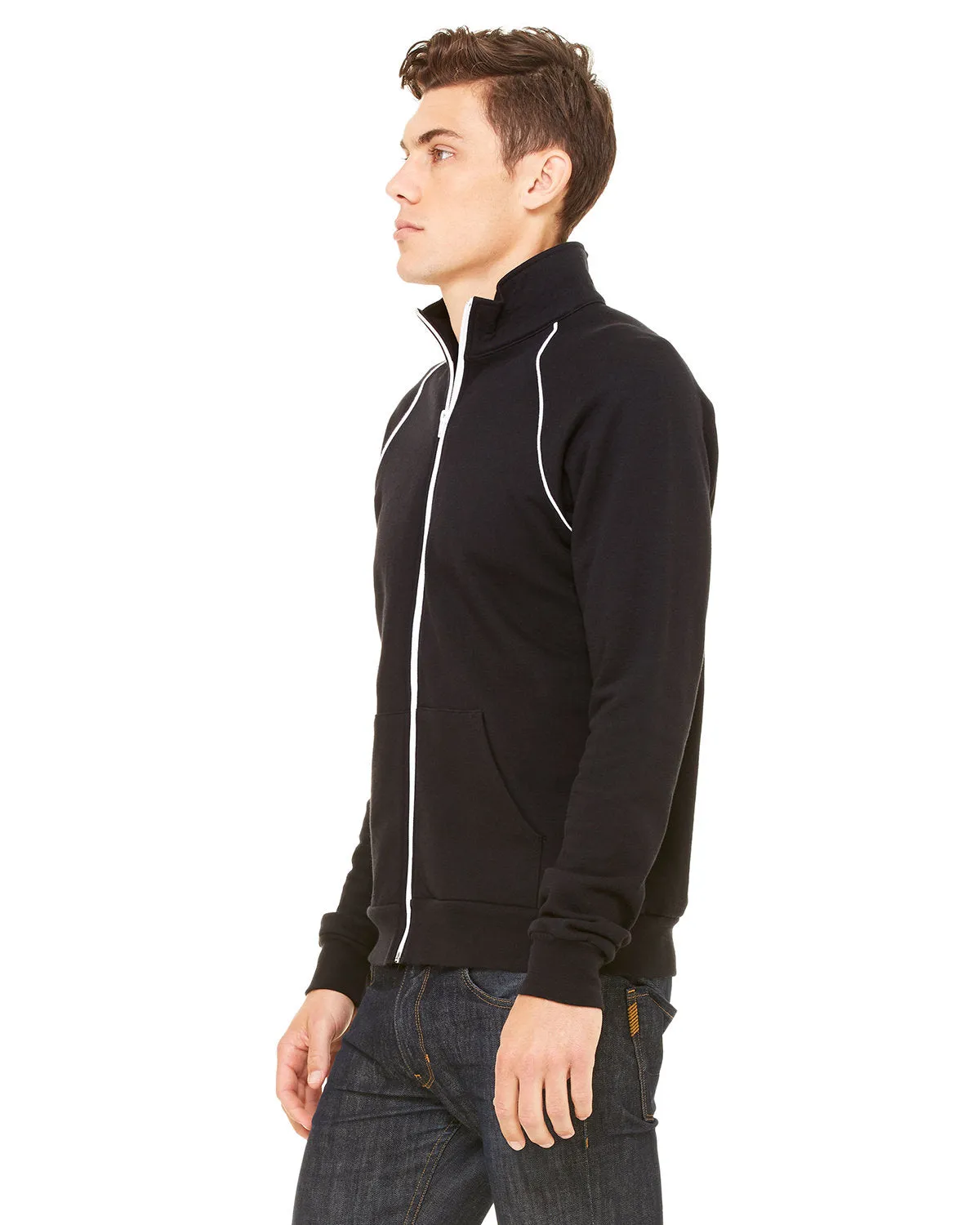 Bella   Canvas 3710 Men's Piped Fleece Jacket