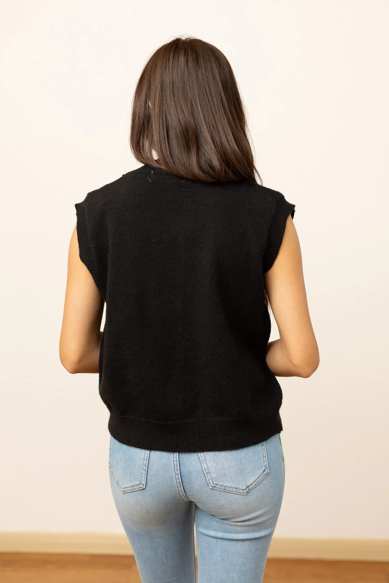 Black Bow Sweater Vest