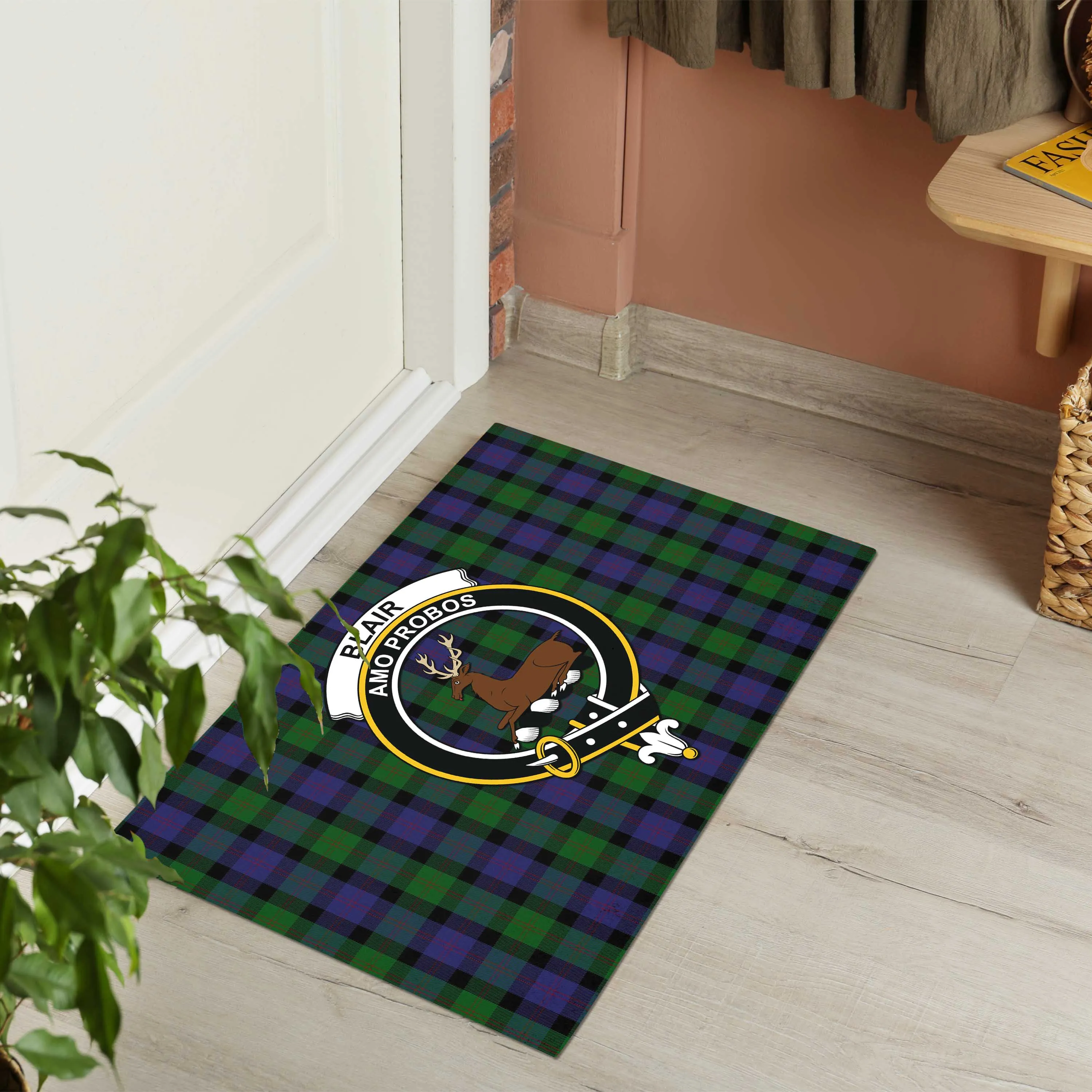 Blair Tartan Door Mat with Family Crest