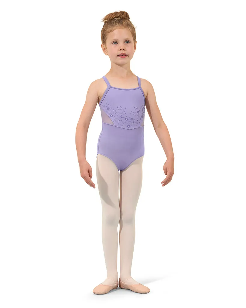 Bloch Bianca Bodice Mesh Back Camisole Leotard - CL4697 Girls - Flower Wine Print