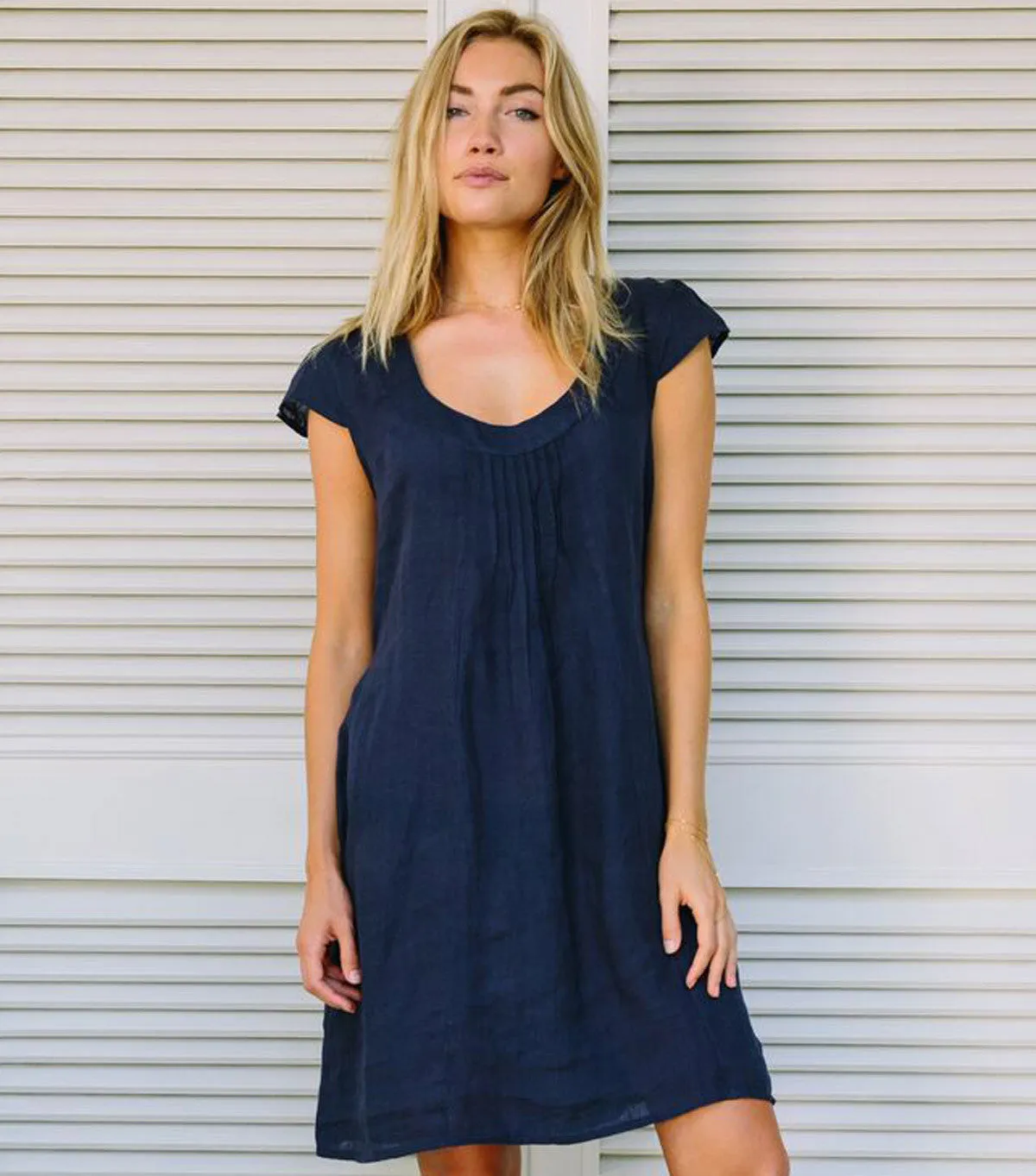 Blue Navy Paris Linen Dress