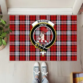 Brodie Dress Tartan Door Mat with Family Crest