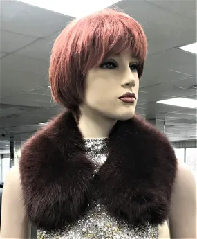 Burgundy Fox Collar