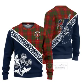 Burns Tartan Ugly Sweater Featuring Thistle and Scotland Map