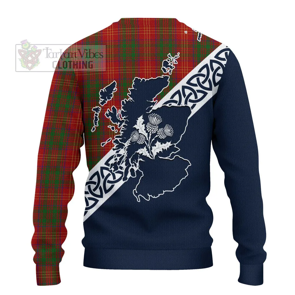 Burns Tartan Ugly Sweater Featuring Thistle and Scotland Map