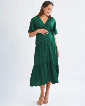 Cara Emerald Green Maternity Maxi Dress