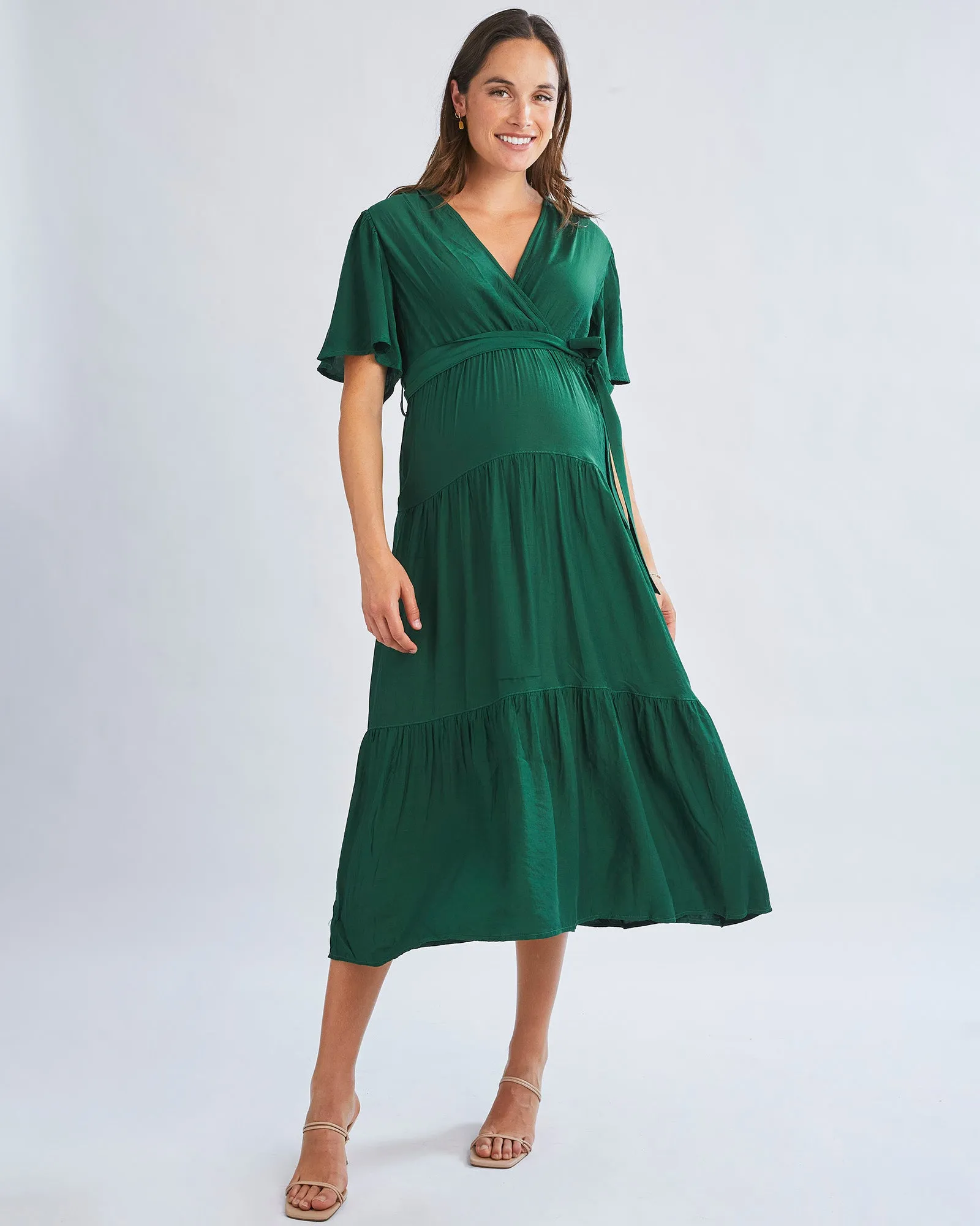 Cara Emerald Green Maternity Maxi Dress