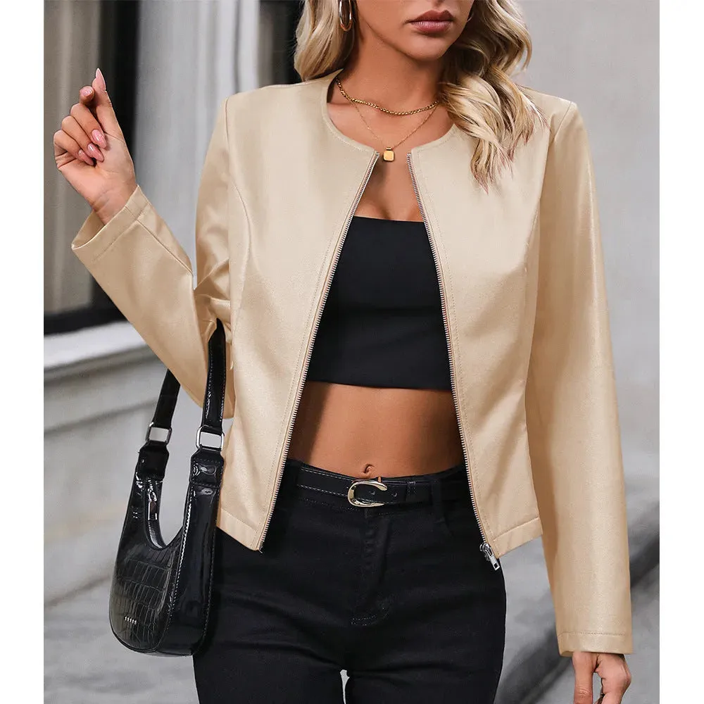 Casual Long-sleeve Jacket Solid Color