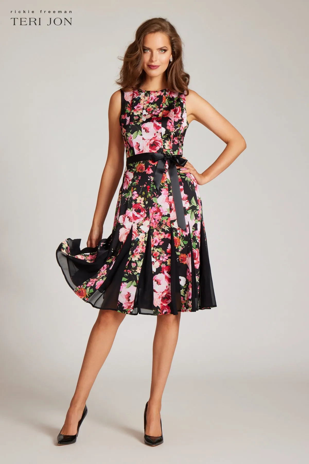 Chiffon Sleeveless Print Dress