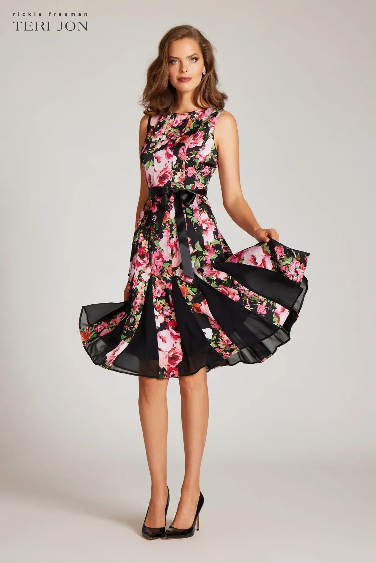 Chiffon Sleeveless Print Dress