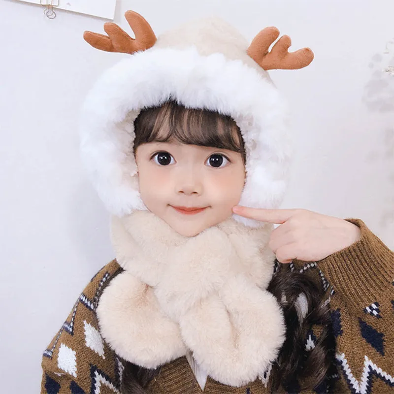 Children's scarf one-piece cap