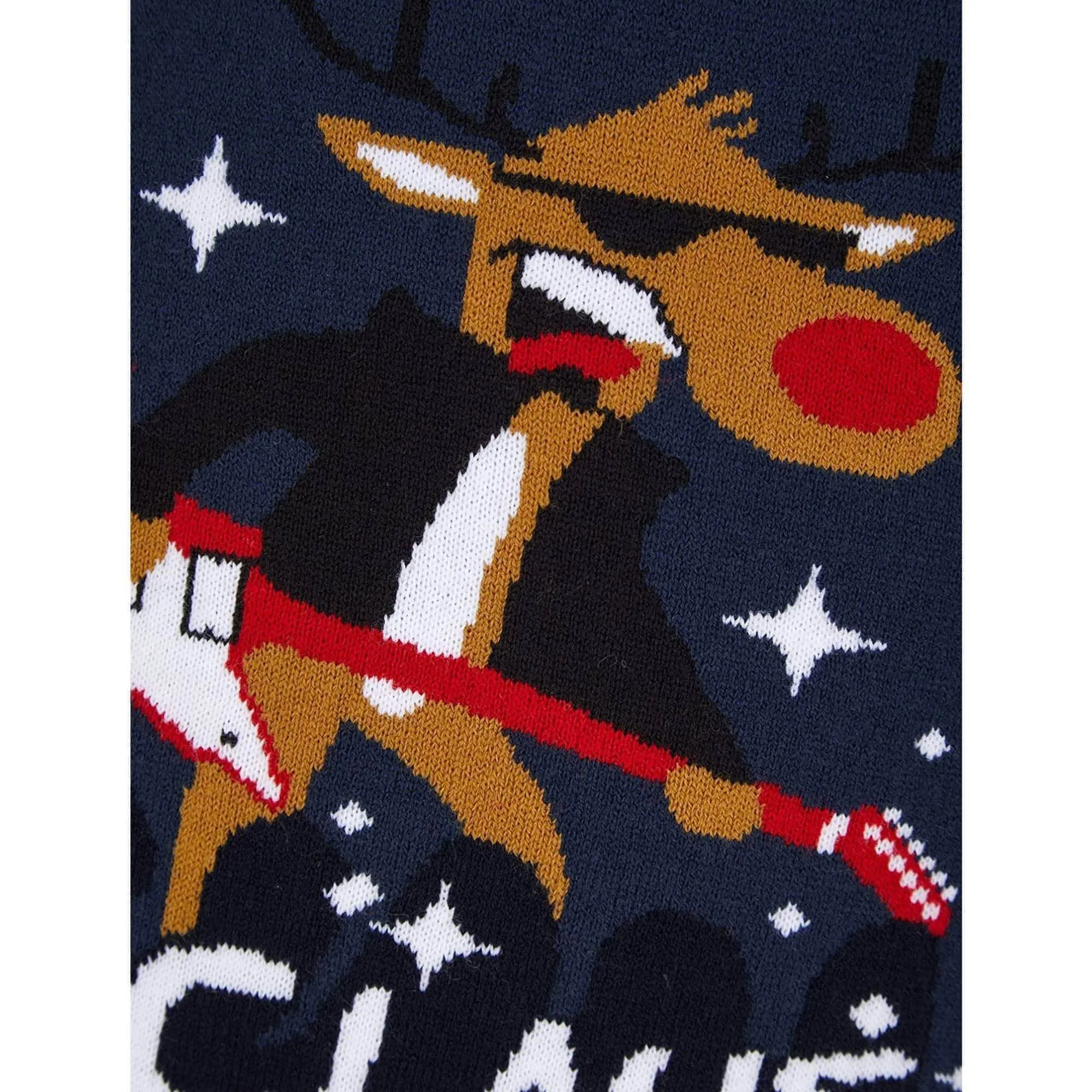 Christmas Rebel Without A Claus Junior Christmas Jumper - Navy