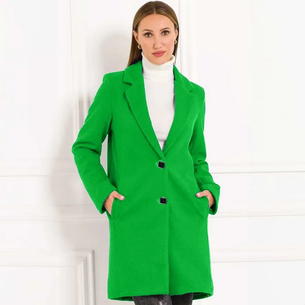 Classic Fashion Women's Winter Outwear Wool Long Coat