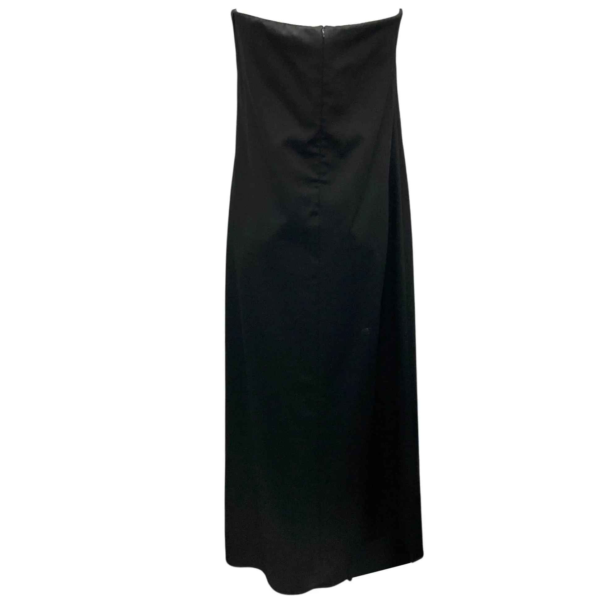 CO Black Strapless Wool Stretch Maxi Dress