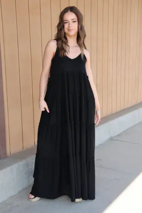 Coastal Views Maxi Dress In Black