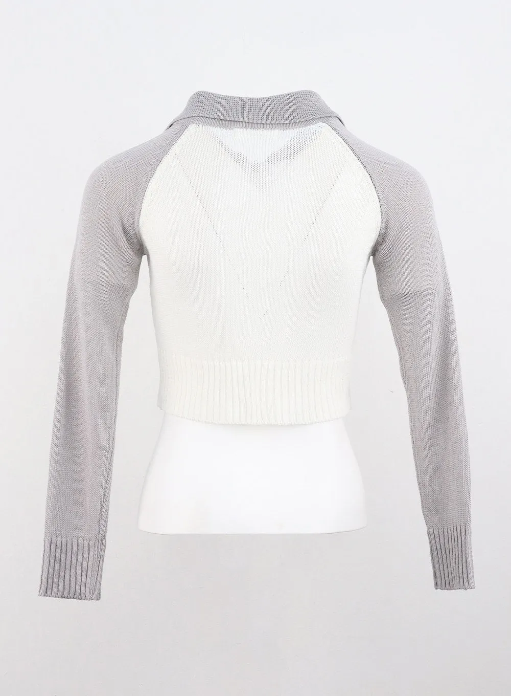 Collar Zip-Up Knit Sweater CG330