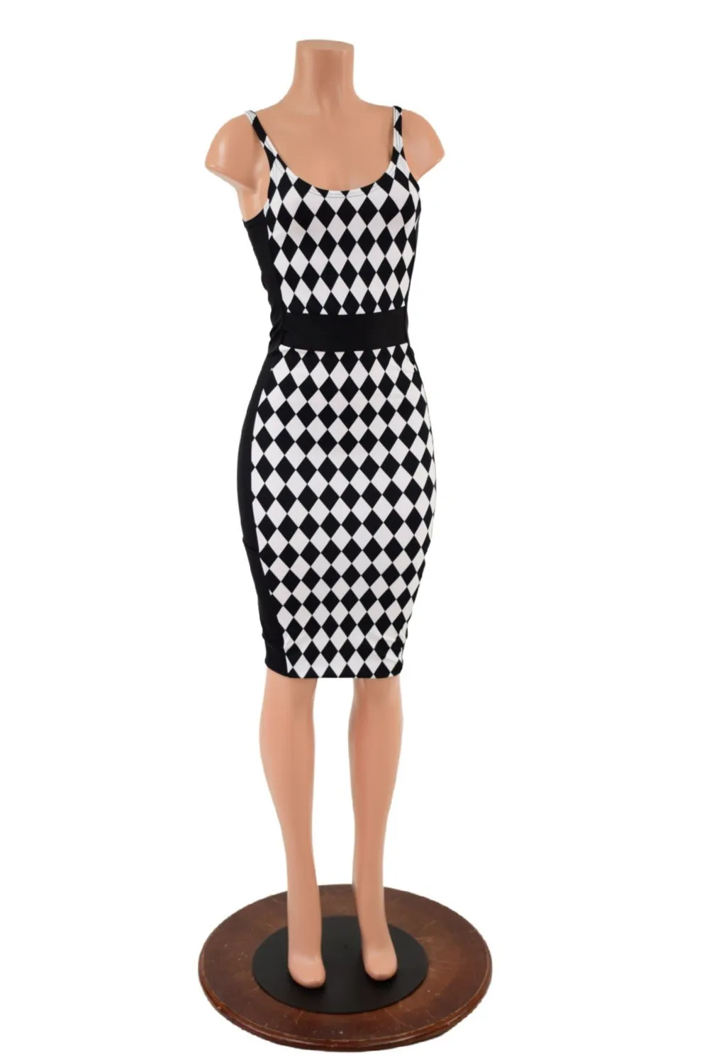 Color Blocked Side Panel Wiggle Dress with Cargo Pockets