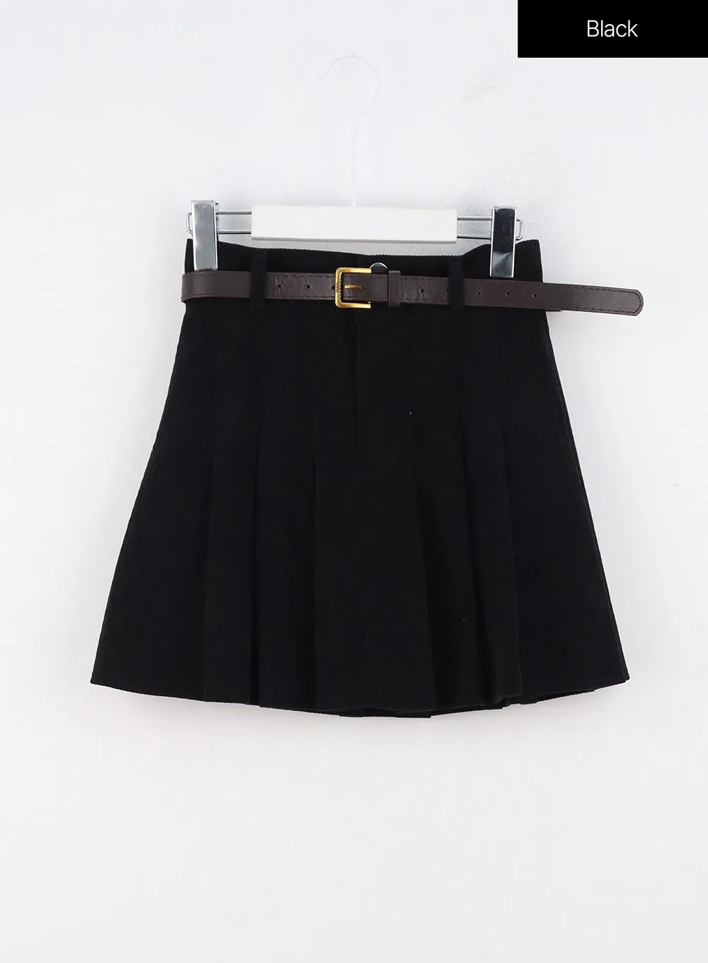 Corduroy Pleated Mini Skirt OO312