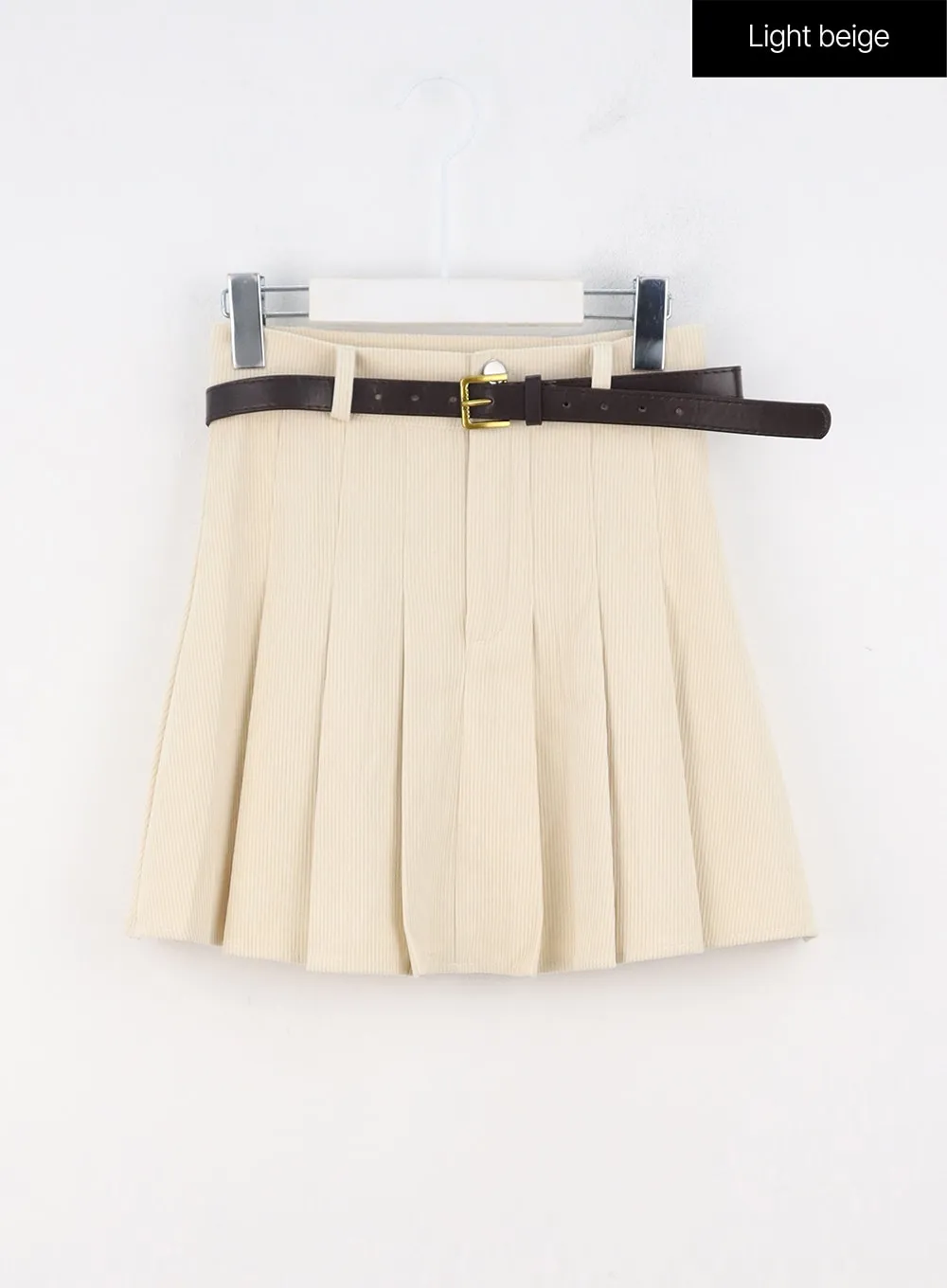 Corduroy Pleated Mini Skirt OO312