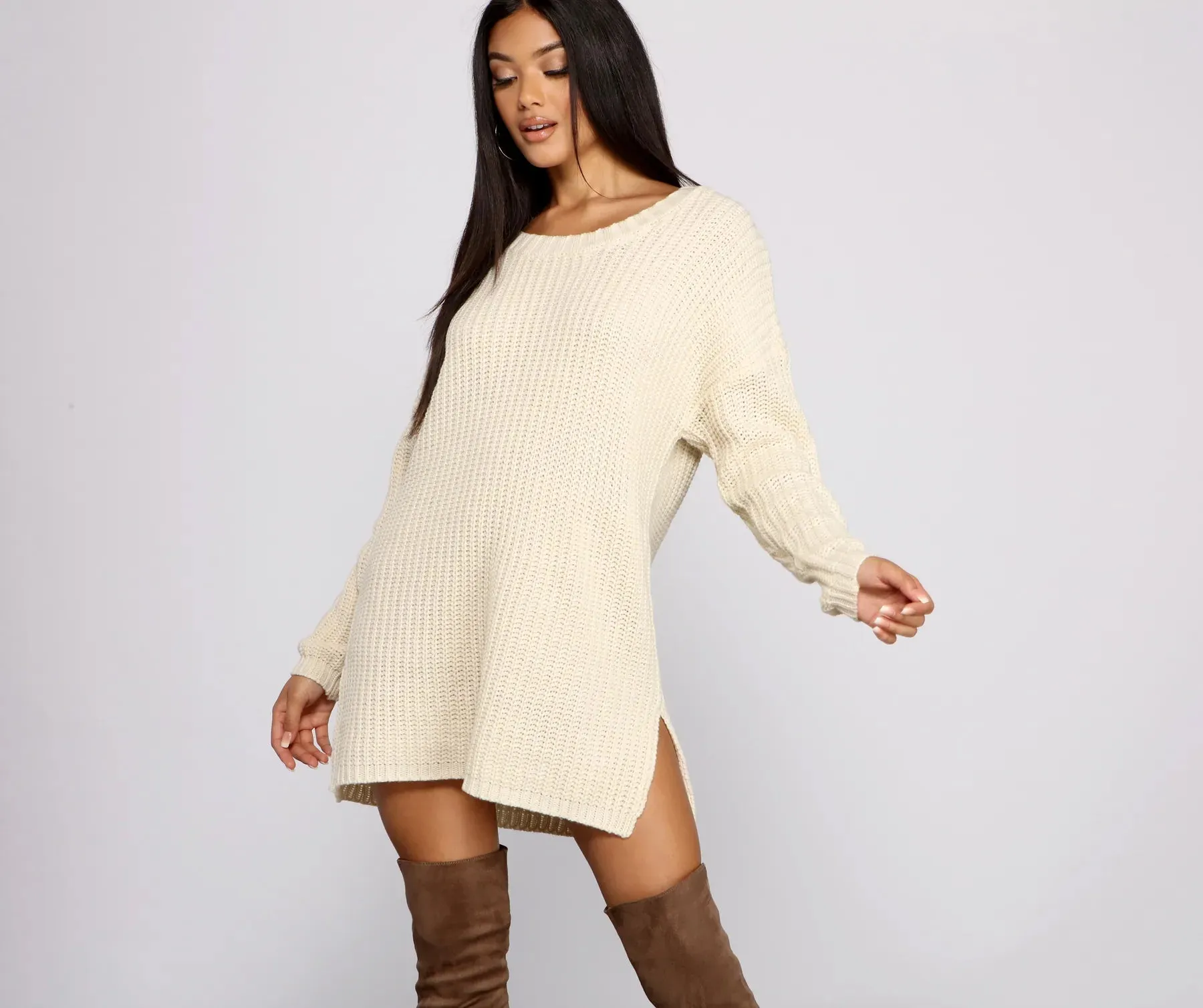 Cozy Knit Long Sleeve Tunic