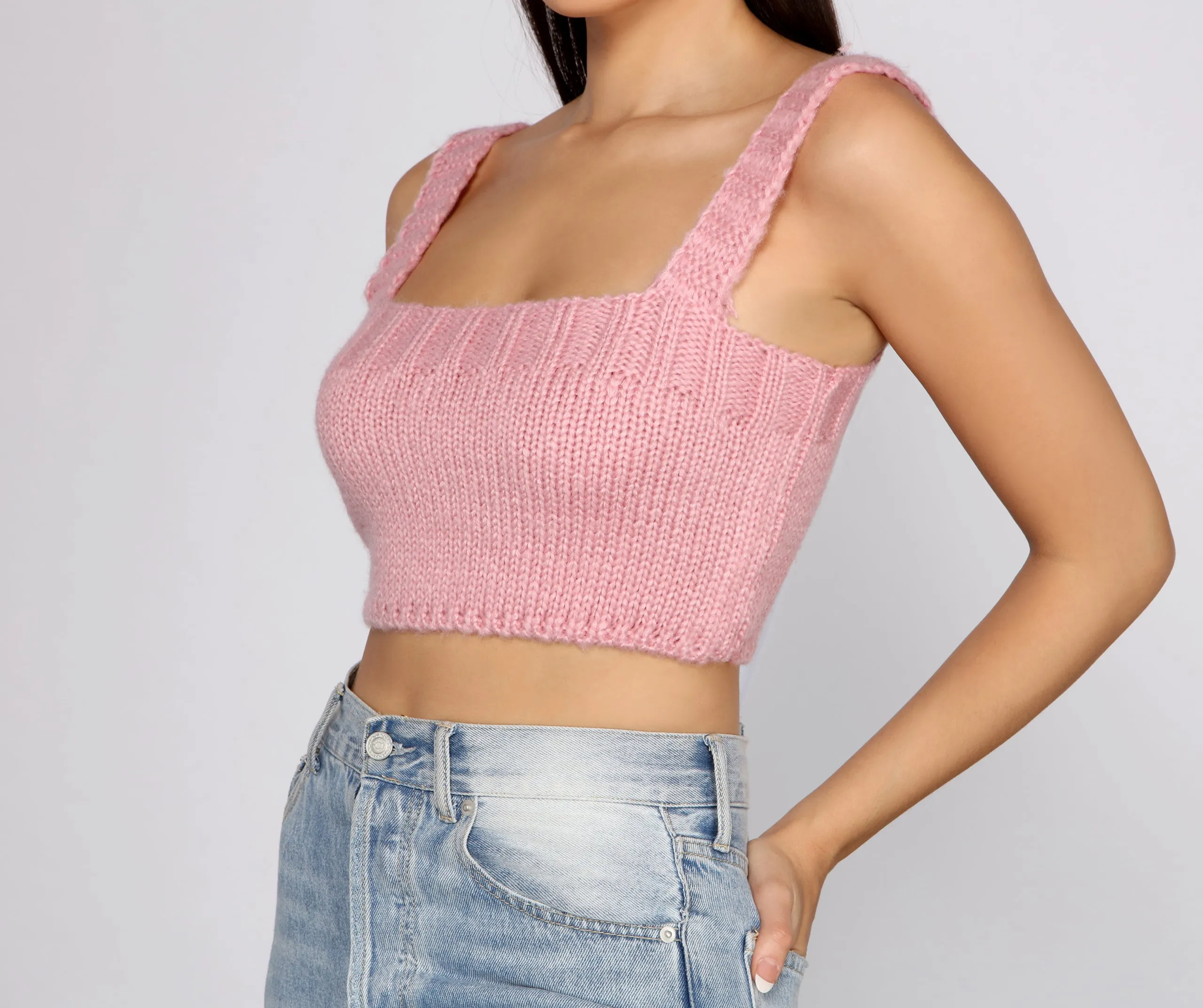 Cute And Chic Sweater Knit Crop Top