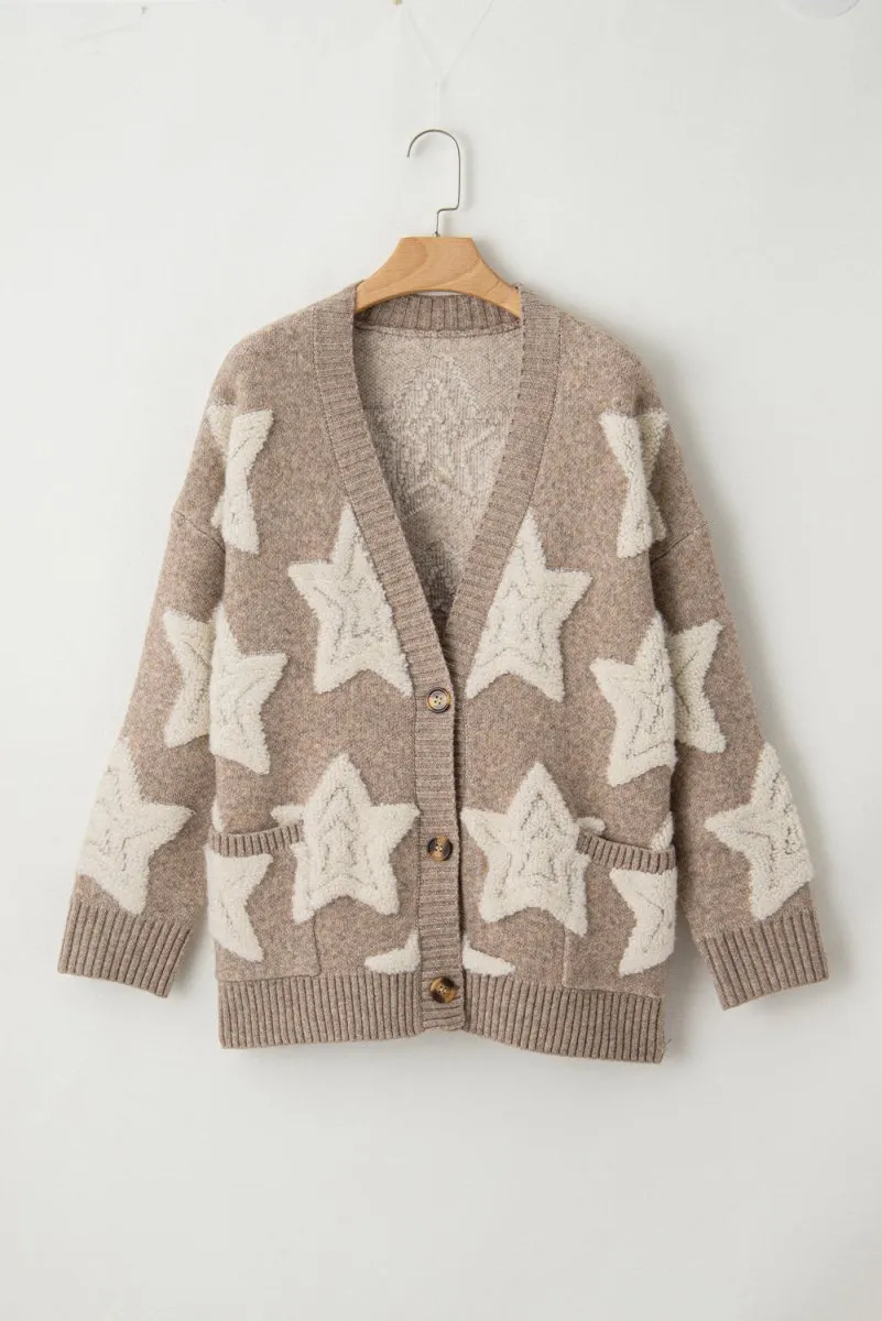 Debra Tan Sherpa Star Sweater Cardigan