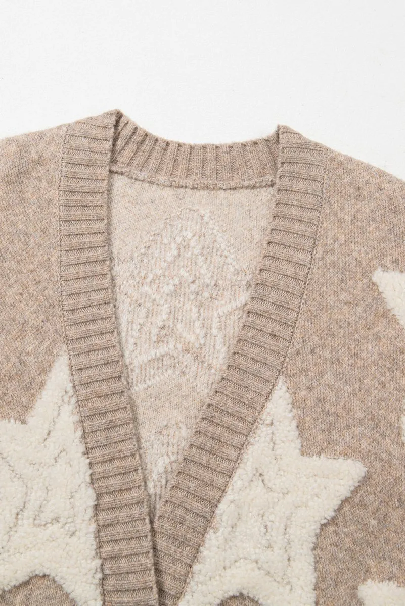 Debra Tan Sherpa Star Sweater Cardigan