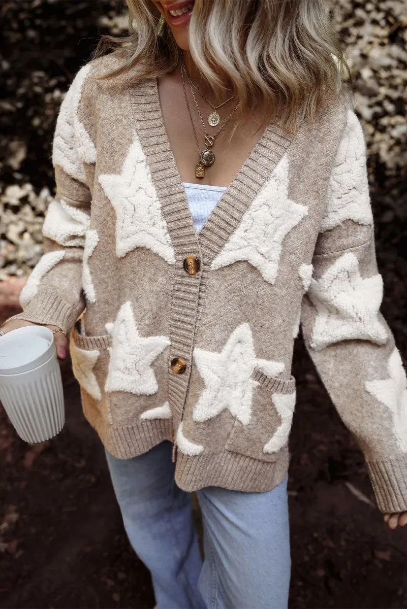 Debra Tan Sherpa Star Sweater Cardigan