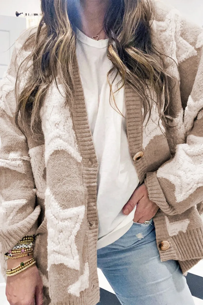 Debra Tan Sherpa Star Sweater Cardigan