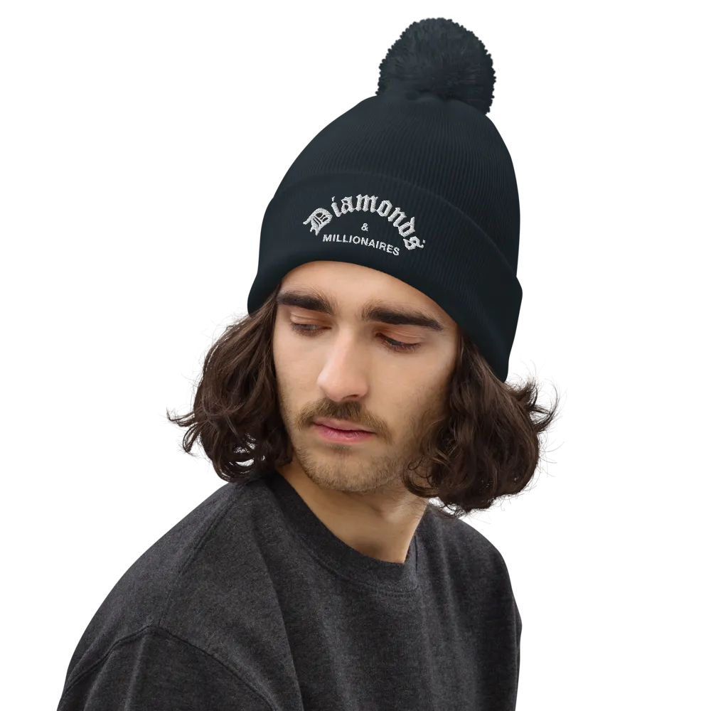 DIAMONDS & MILLIONAIRES POM POM BEANIE