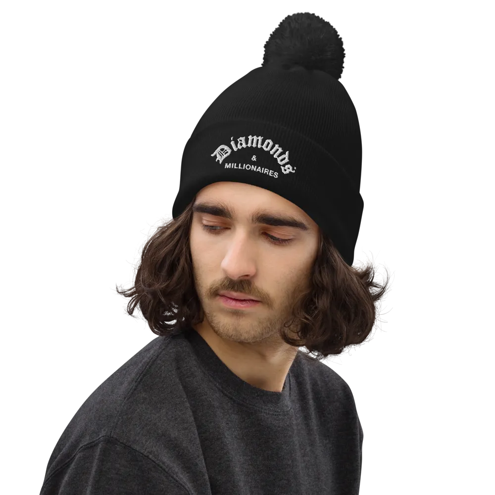 DIAMONDS & MILLIONAIRES POM POM BEANIE