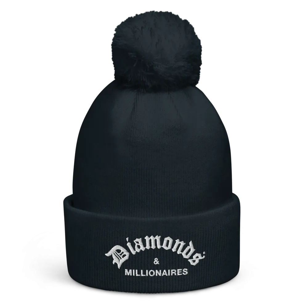 DIAMONDS & MILLIONAIRES POM POM BEANIE