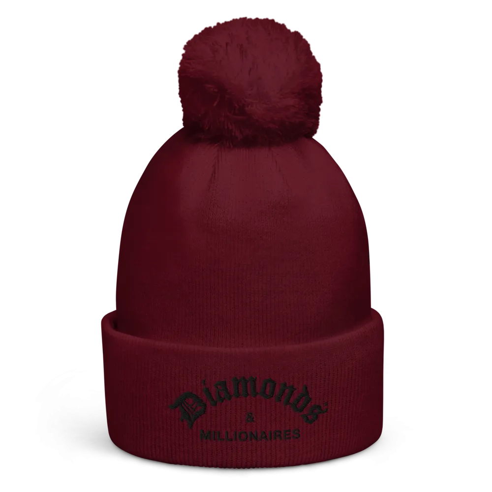 DIAMONDS & MILLIONAIRES POM POM BEANIE