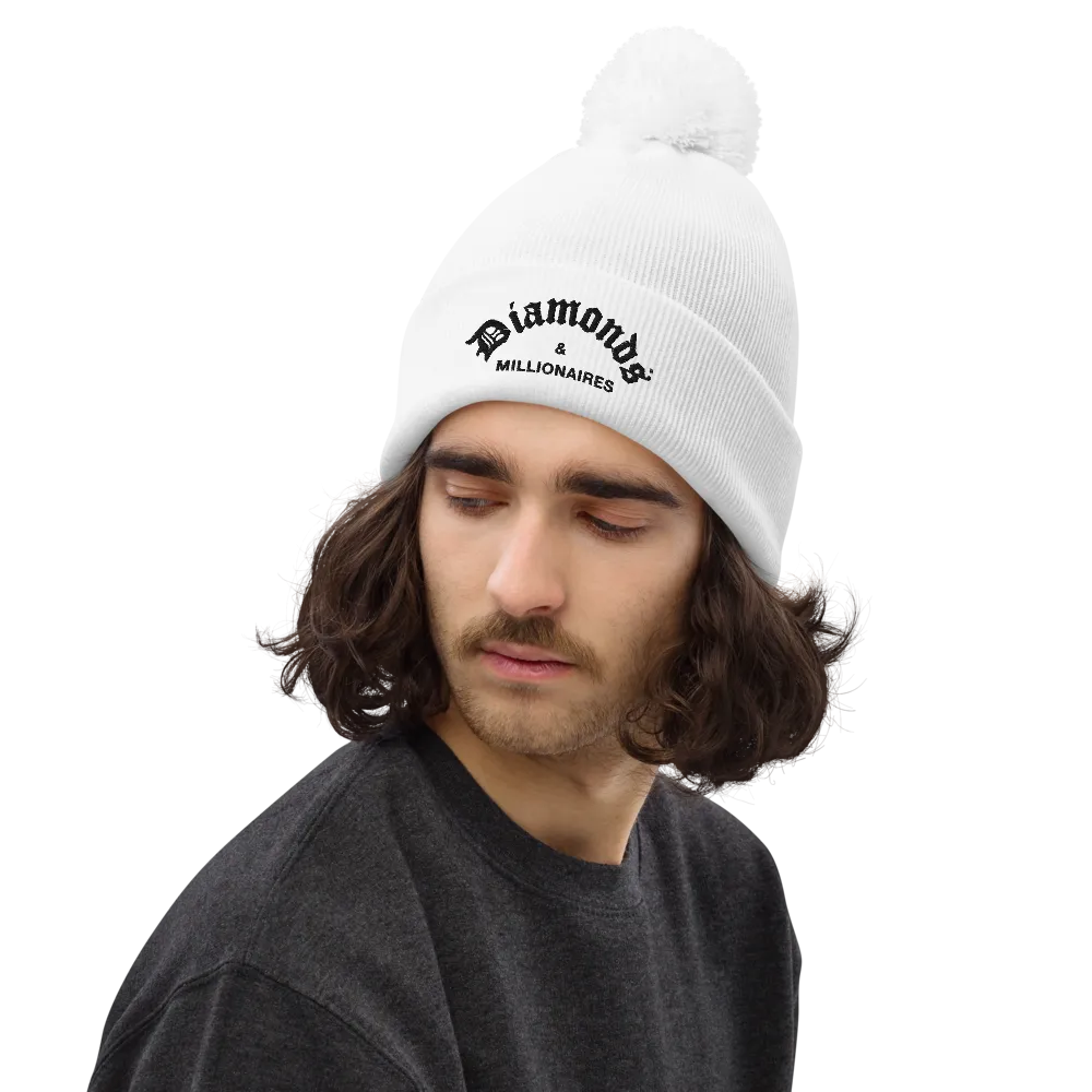 DIAMONDS & MILLIONAIRES POM POM BEANIE