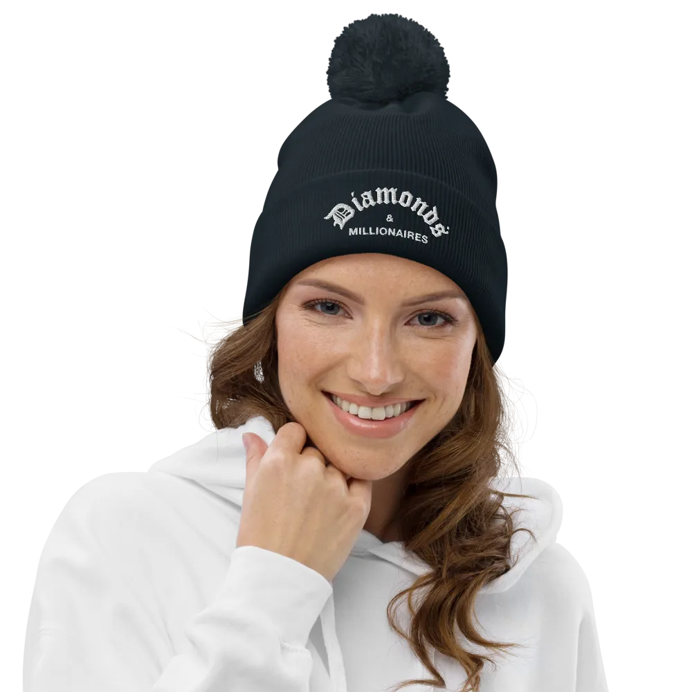 DIAMONDS & MILLIONAIRES POM POM BEANIE